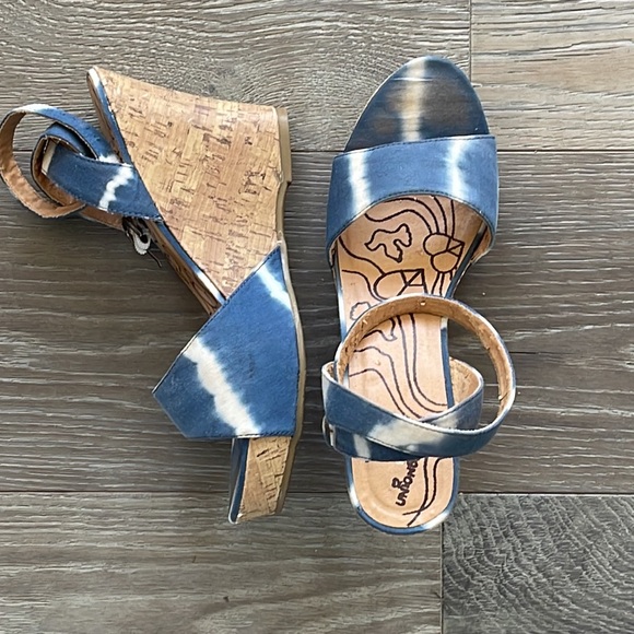 UNIONBAY Tie Dye Cork Ankle Wrap Wedge Sandal -8.5 - Picture 2 of 12